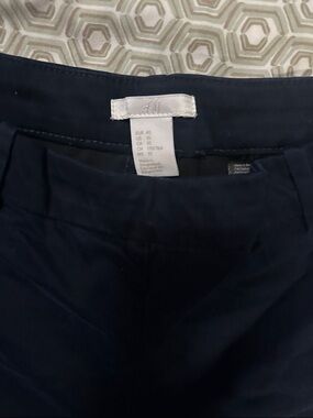 H&M Dark Navy Straight-Leg Trousers Free Shipping